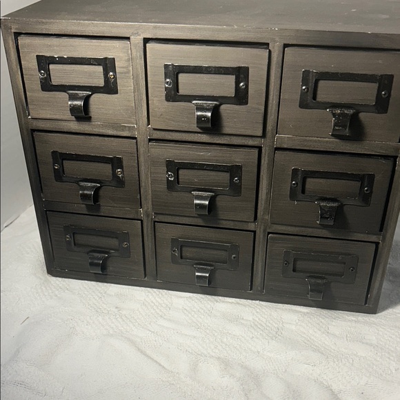 Black Wooden Storage Drawer Organizer